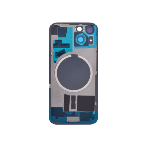 Vitre Arrière iPhone 15  cadre de caméra + plaque metal + NFC Magnet  Jaune