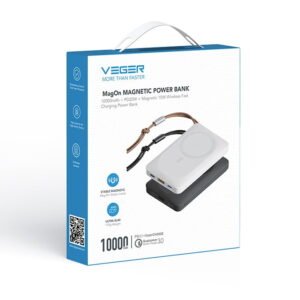 Veger (MagON) Magnetic MagSafe Powerbank - PD20W 10.000mAh - Noir