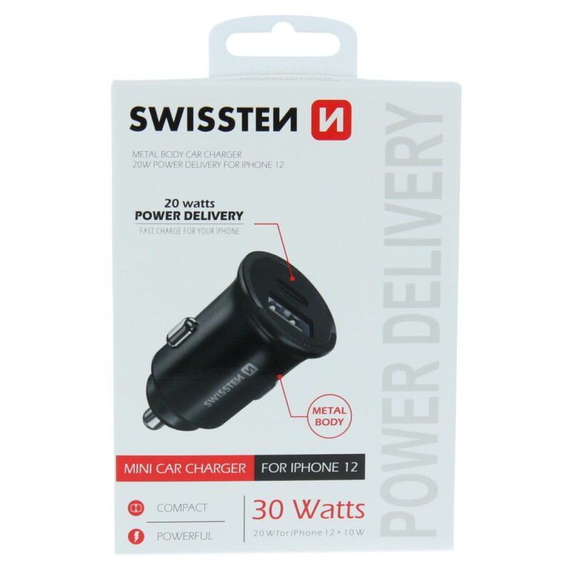 Swissten Power Delivery Car Charger (30W) - 20119100 - Noir
