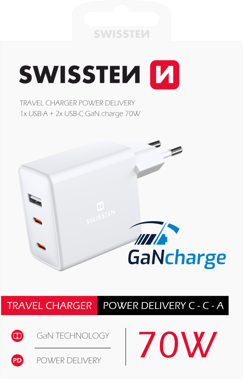 Swissten USB-C Travel Charger (70W) - 22054100 - Blanc 2 Swissten USB-C Travel Charger (70W) - 22054100 - Blanc
