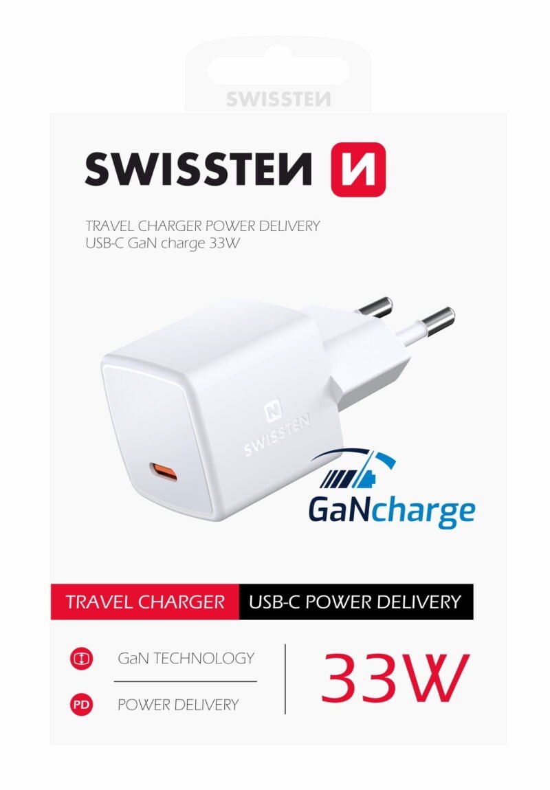Swissten USB-C Travel Charger (33W) - 22055100 - Blanc
