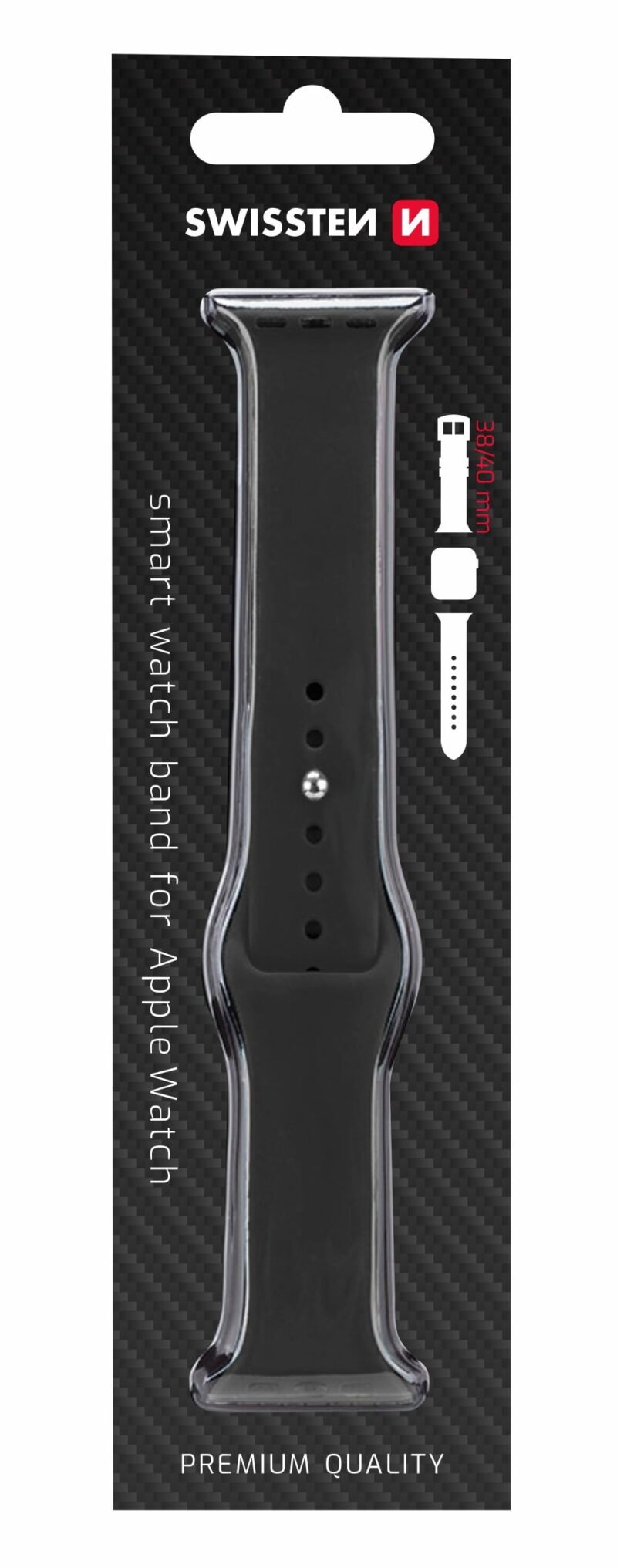 Swissten Apple Watch 38-40mm Bracelet en silicone - 46000101 - Noir