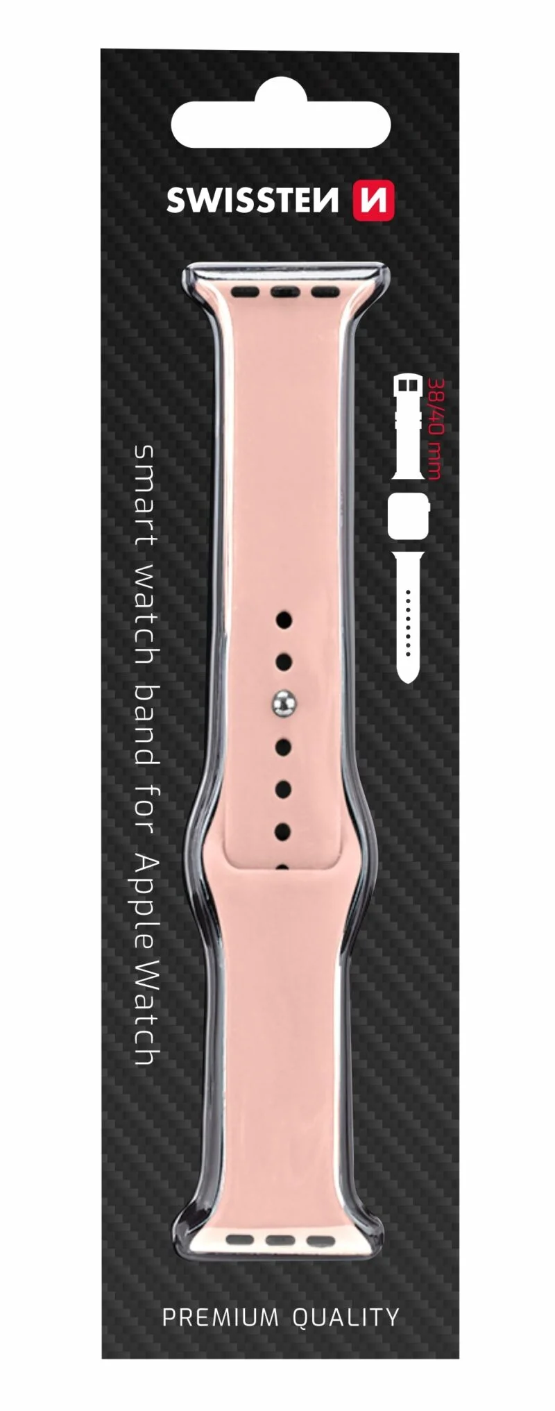 Swissten Apple Watch 38-40mm Bracelet en silicone - 46000105 - Rose