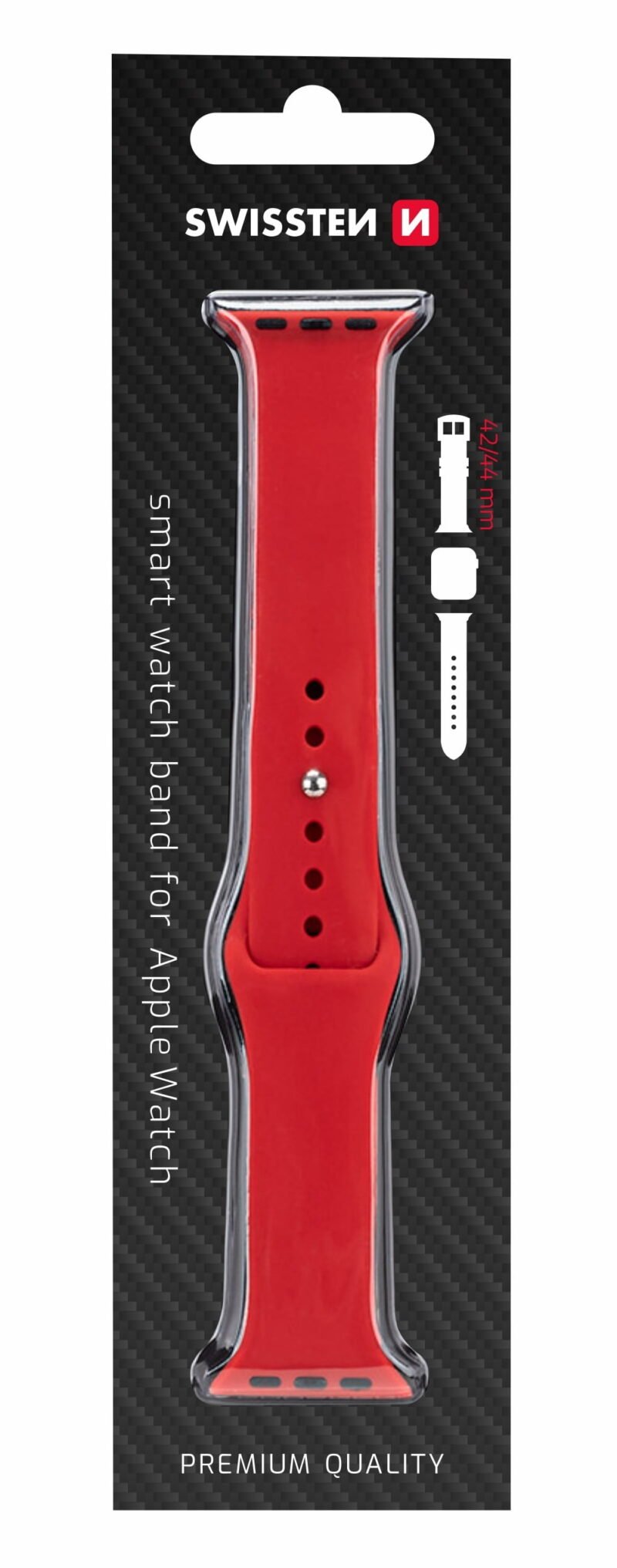 Swissten Apple Watch 42-44mm Bracelet en silicone - 46000112 - Rouge