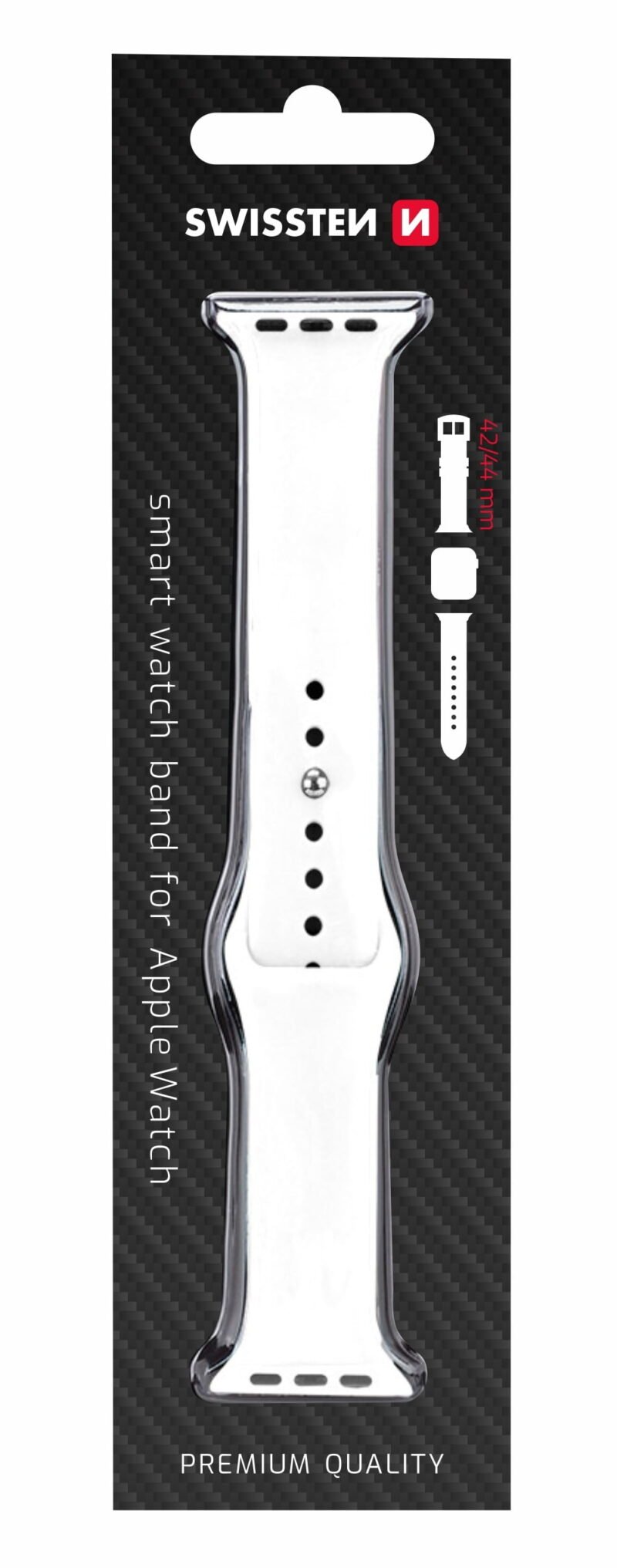 Swissten Apple Watch 42-44mm Bracelet en silicone - 46000114 - Blanc