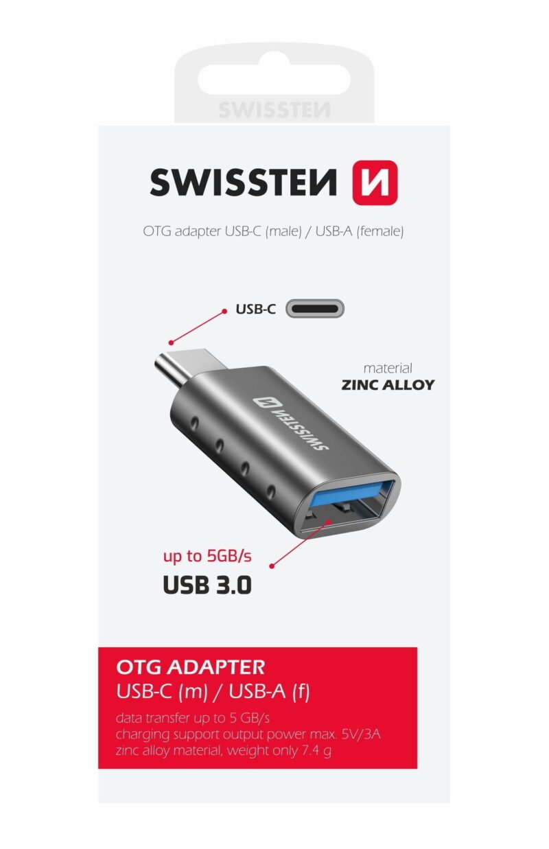 Swissten USB-C To USB-A OTG Adapter - 55500100