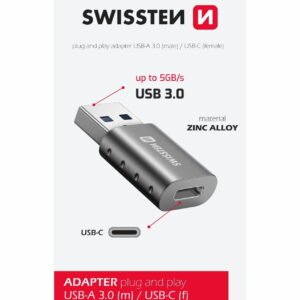 Swissten USB-A to USB-C OTG Adapter - 55500200