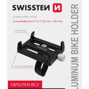 Swissten BC2 Aluminum Bike Holder - 65010406 - Up to Phones for 7.0" - Noir