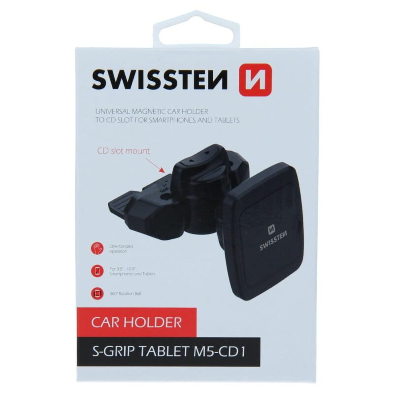 Swissten S-Grip M5-CD1 CD Slot Magnetic Car Holder - 65010501 - For Tablets - Noir