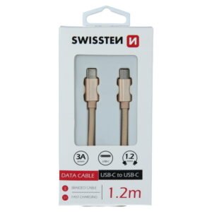 Swissten Textile Type-C USB Cable - 71527204 - 1.2m - Gold