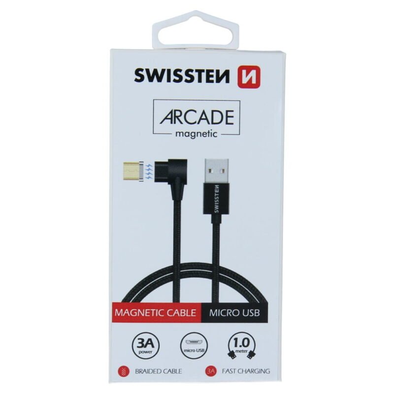 Swissten Arcade Magnetic Micro USB Cable - 71527400 - 1.2m - Noir 2 Swissten Arcade Magnetic Micro USB Cable - 71527400 - 1.2m - Noir