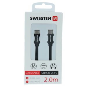 Swissten Textile Type-C to Type-C Cable - 71528201 - 2m - Noir