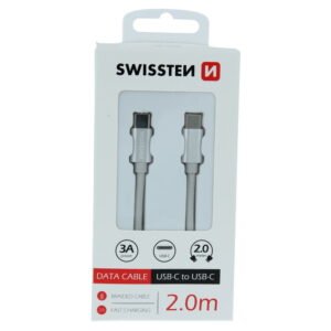 Swissten Textile Type-C to Type-C Cable - 71528202 - 2m - Argent