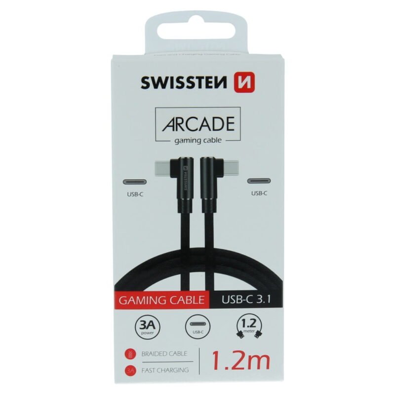 Swissten Textile Type-C to Type-C Cable - 71528800 - 1.2m - Noir