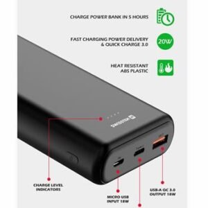 Swissten PowerLine Powerbank (20W) - 22013913 - 20.000 mAh - Noir