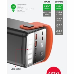 Swissten PowerLine Powerbank (65W) - 22013943 - 60.000 mAh - Noir