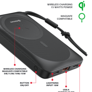 Swissten Magsafe Powerbank (15W) - 22013971 - 10.000 mAh - Noir
