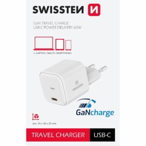 Swissten USB-C Power Delivery Travel Adapter (65W) - 22037020 - Blanc