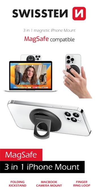 Swissten 3-in-1 iPhone MagSafe Mount - 26001000 - Noir 2 Swissten 3-in-1 iPhone MagSafe Mount - 26001000 - Noir