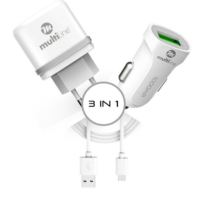 Multiline Powerkit 1A - Car + Travel Charger incl. Type-C USB Cable - MW5070E 2 Multiline Powerkit 1A - Car + Travel Charger incl. Type-C USB Cable - MW5070E