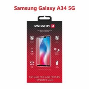 Swissten SM-A346B Galaxy A34 Film Verre Trempé - 54501836 - Full Glue - Noir