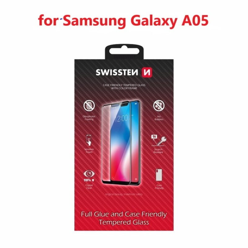 Swissten SM-A055F Galaxy A05 Film Verre Trempé - 54501845 - Full Glue - Noir 2 Swissten SM-A055F Galaxy A05 Film Verre Trempé - 54501845 - Full Glue - Noir