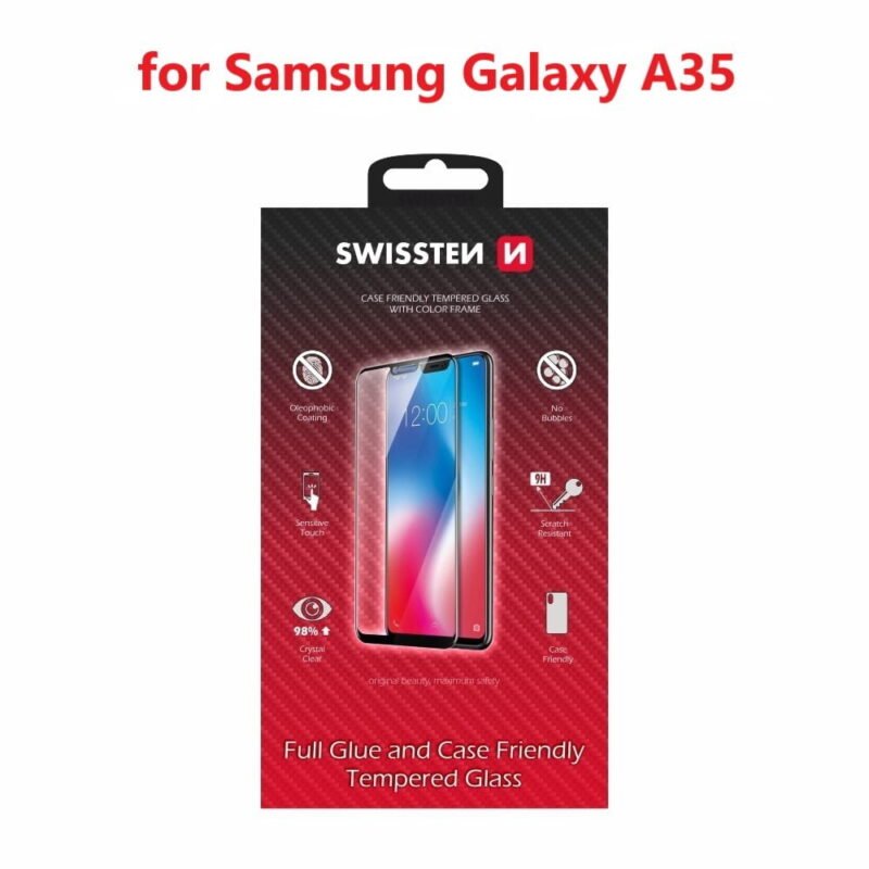 Swissten SM-A356B Galaxy A35 5G Film Verre Trempé - 54501848 - Full Glue - Noir