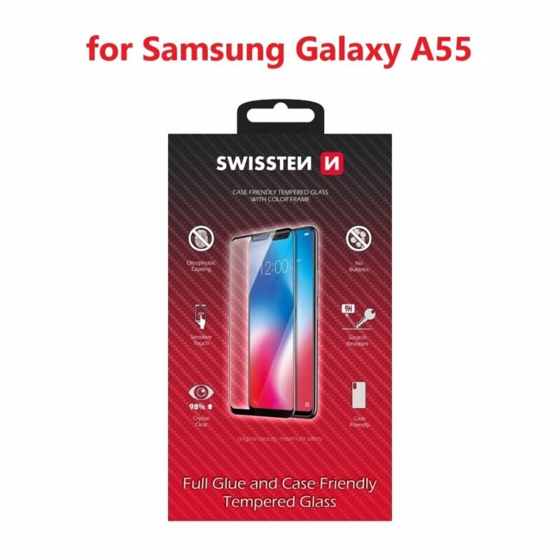 Swissten Samsung Galaxy A55 Film Verre Trempé - 54501849 - Full Glue - Noir
