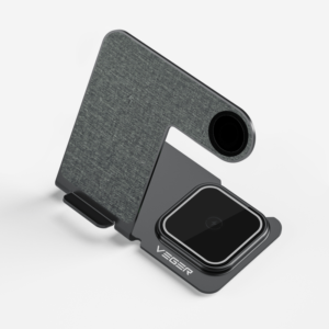 Veger Y9 Wireless Charging Stand - For: Apple Watch, Smartphone, Airpods - 3 in 1 - Gris