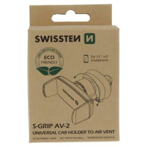 Swissten S-Grip AV-2  Air Vent Car Holder - 65010402ECO - Up to Phones for 6.0" - Eco Packing - Noir