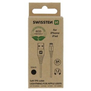 Swissten Lightning Cable - 71502300ECO - 1.2m - Eco Packing - Noir