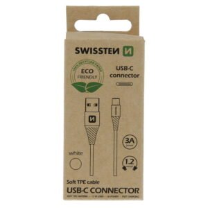 Swissten Type-C USB Cable - 71503301ECO - 1.2m - Eco Packing - Blanc