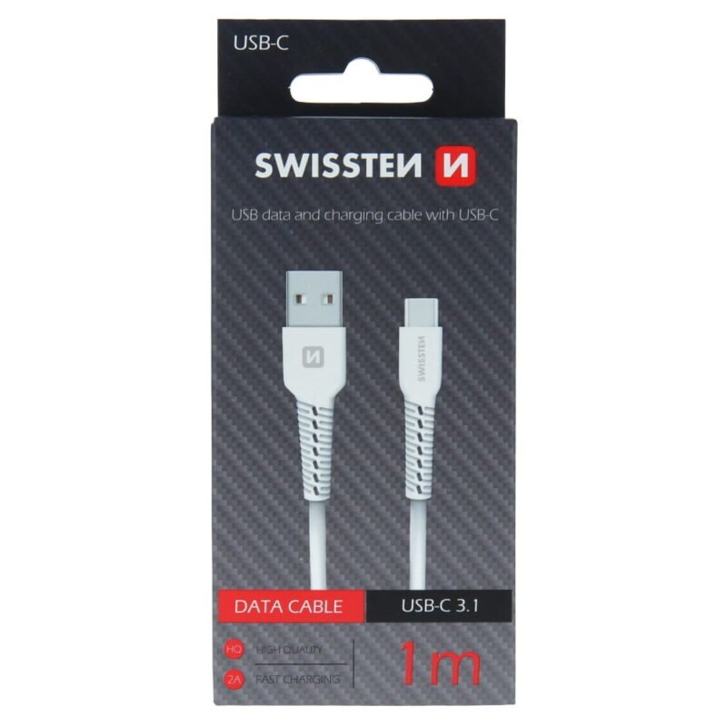 Swissten Type-C USB Cable - 71505531 - 1m - Blanc
