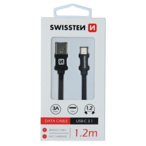Swissten Textile Type-C USB Cable - 71521201 - 1.2m - Noir