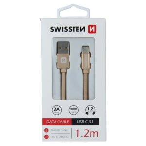 Swissten Textile Type-C USB Cable - 71521204 - 1.2m - Gold