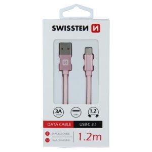 Swissten Textile Type-C USB Cable - 71521205 - 1.2m - Rose Gold