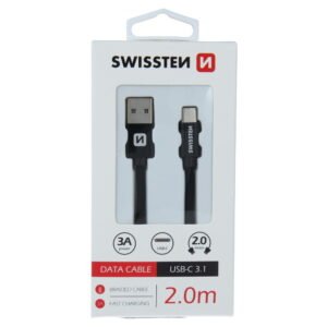 Swissten Textile Type-C USB Cable - 71521301 - 2m - Noir
