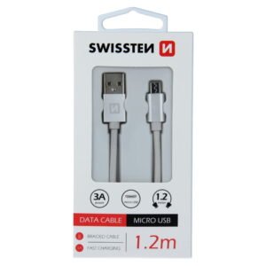 Swissten Textile Micro USB Cable - 71522203 - 1.2m - Argent