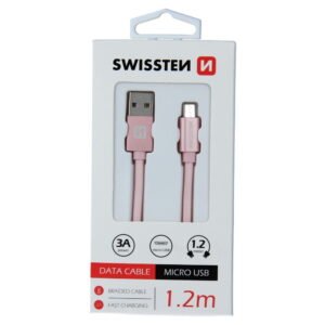 Swissten Textile Micro USB Cable - 71522205 - 1.2m - Rose Gold