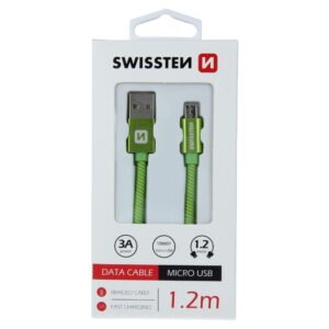 Swissten Textile Micro USB Cable - 71522207 - 1.2m - Vert