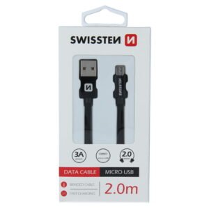 Swissten Textile Micro USB Cable - 71522301 - 2m - Noir