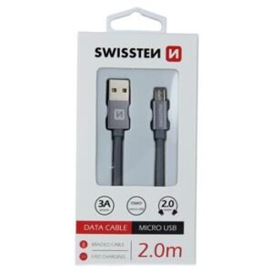 Swissten Textile Micro USB Cable - 71522302 - 2m - Gris