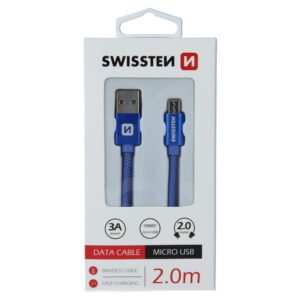 Swissten Textile Micro USB Cable - 71522308 - 2m - Bleu