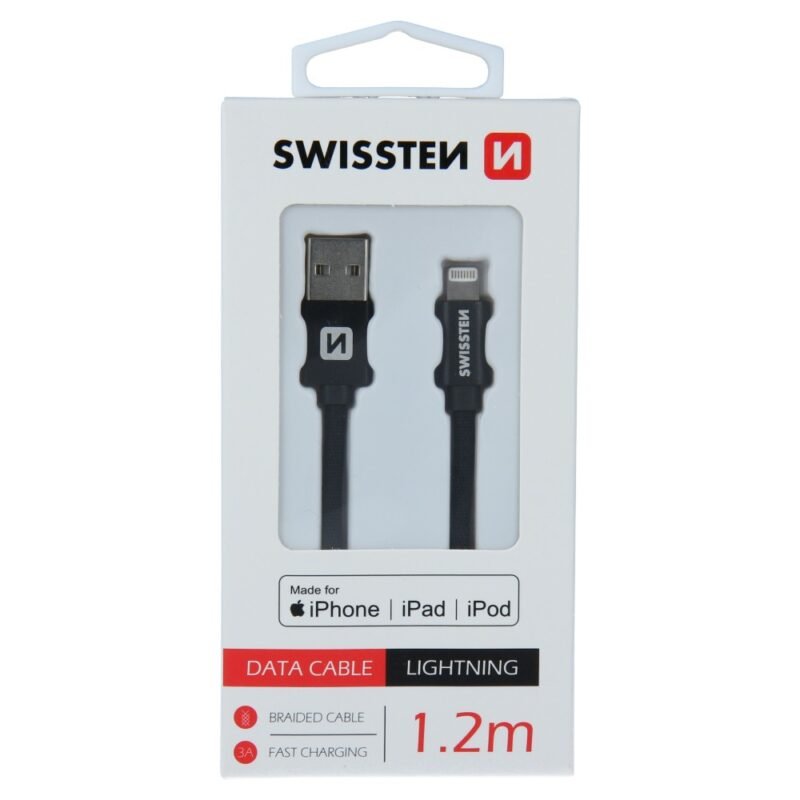 Swissten Textile MFI Lightning Cable - 71524201 - 1.2m - Noir