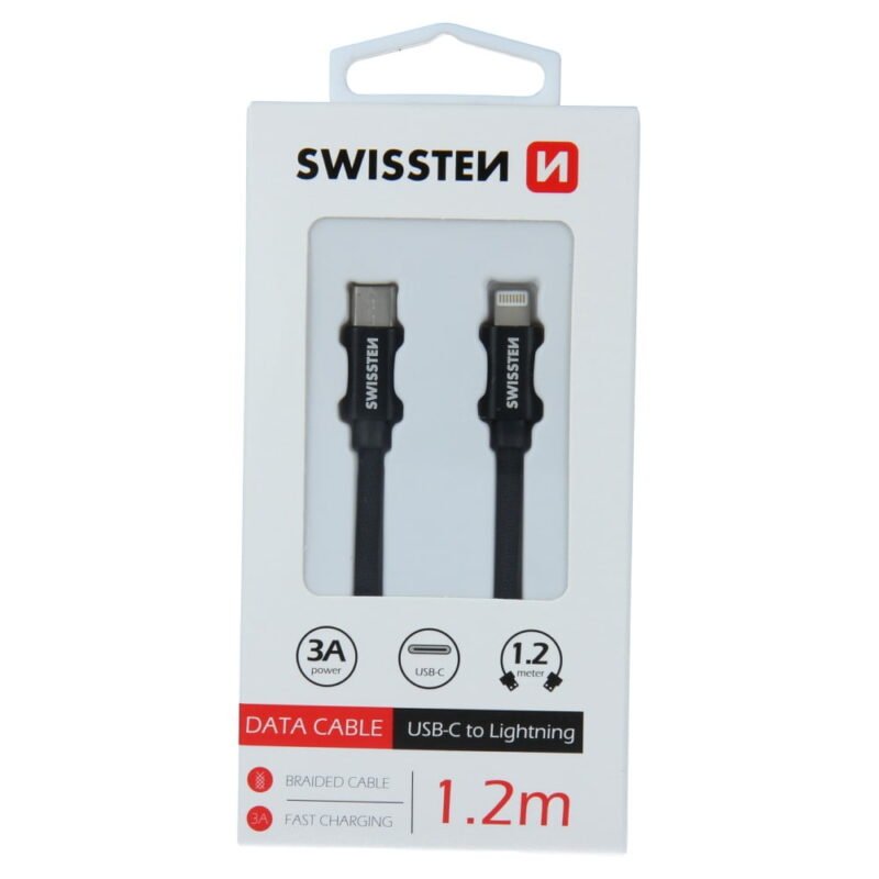 Swissten Textile USB-C To Lightning Cable - 71525201 - 1.2m - Noir 2 Swissten Textile USB-C To Lightning Cable - 71525201 - 1.2m - Noir