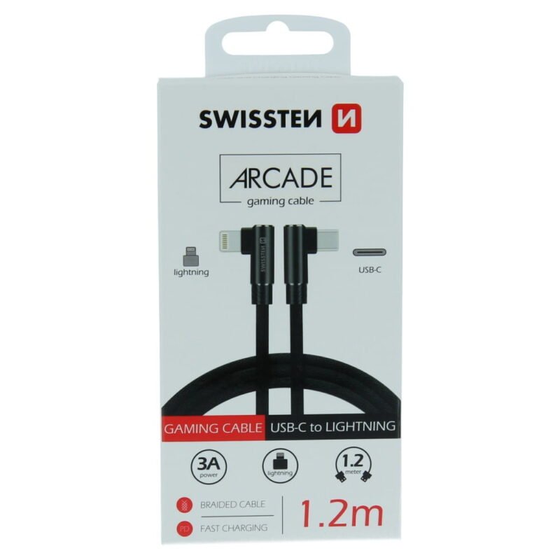 Swissten Arcade Gaming Type-C to Lightning Cable - 71529900 - 1.2m - Noir 2 Swissten Arcade Gaming Type-C to Lightning Cable - 71529900 - 1.2m - Noir