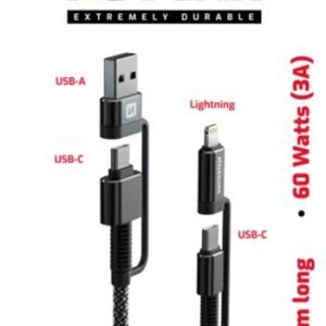 Swissten Kevlar 4-in-1 Data Cable - 74501101 - 1.5m - Gris
