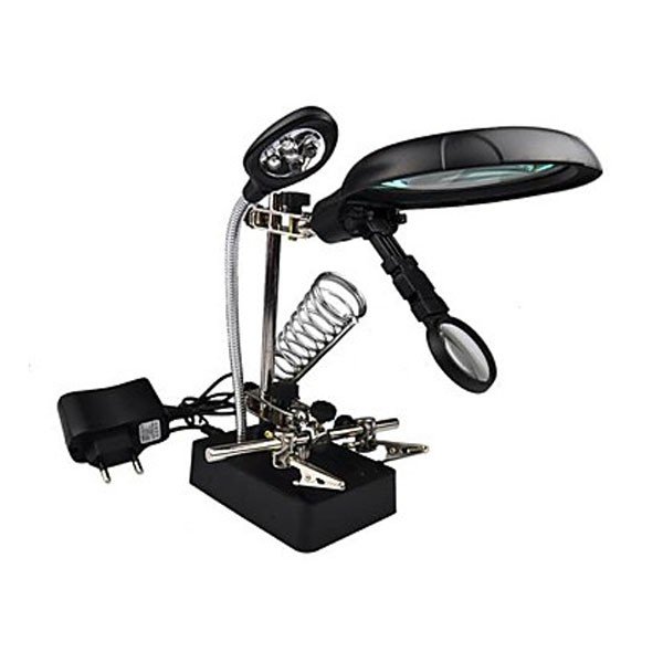 MG16129-C Welding Magnifying Glass 5 LED Auxiliary Clip - Magnifier 3 In 1 - Hand Soldering Solder Iron - Stand Holder Station 2 MG16129-C Welding Magnifying Glass 5 LED Auxiliary Clip - Magnifier 3 In 1 - Hand Soldering Solder Iron - Stand Holder Station