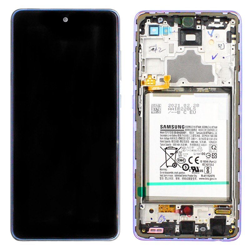 Écran LCD Tactile avec Cadre Samsung Galaxy A72 4G SM-A725F - GH82-25541C/GH82-25542C - Avec Batterie - Violet 2 Écran LCD Tactile avec Cadre Samsung Galaxy A72 4G SM-A725F - GH82-25541C/GH82-25542C - Avec Batterie - Violet