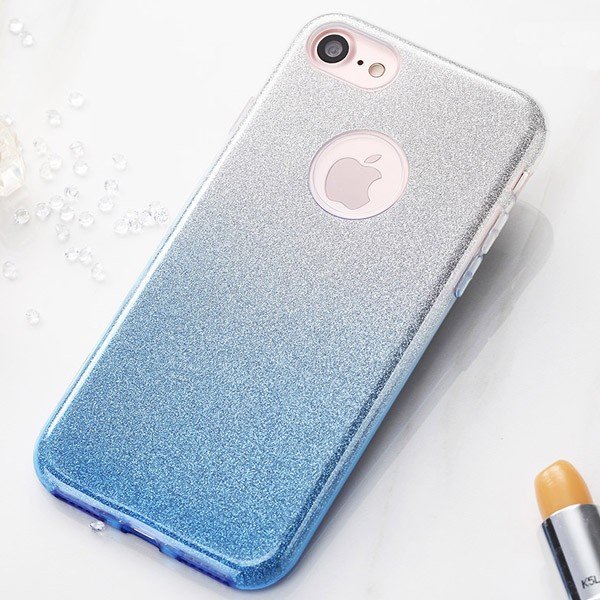 Fshang iPhone 7/iPhone 8/iPhone SE (2020) Coque TPU - Rose Gradient Series - Bleu 2 Fshang iPhone 7/iPhone 8/iPhone SE (2020) Coque TPU - Rose Gradient Series - Bleu
